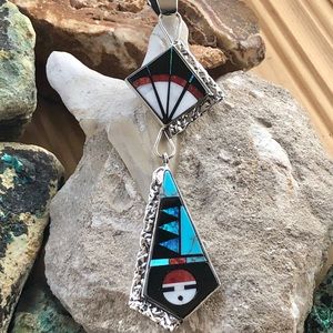 Turquoise Silver Dangle Silver Pendant